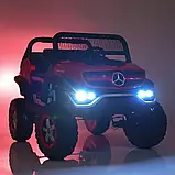 Дитячий електромобіль Двомісний Багі Mercedes-Benz UNIMOG 4х4 червоний лак, фото 4