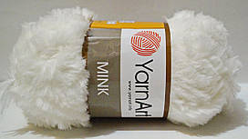 Нитки пряжа для в'язання під хутро MINK YarnArt Мінк Ярнарт № 330 - білий