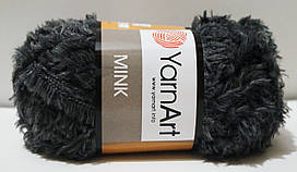 Нитки пряжа для в'язання під хутро MINK YarnArt Мінк Ярнарт № 343 - сірий хакі