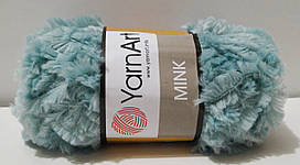 Нитки пряжа для в'язання під хутро MINK YarnArt Мінк Ярнарт № 348 - м'ята