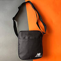 Сумка New Balance черного цвета / Мужская спортивная сумка через плечо Нью Баланс / Барсетка New Balance