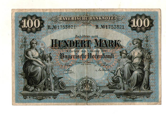 Германська імперія 100 марок 1900 рік МЮНХЕН №104 (ID#1889924198), цена ...