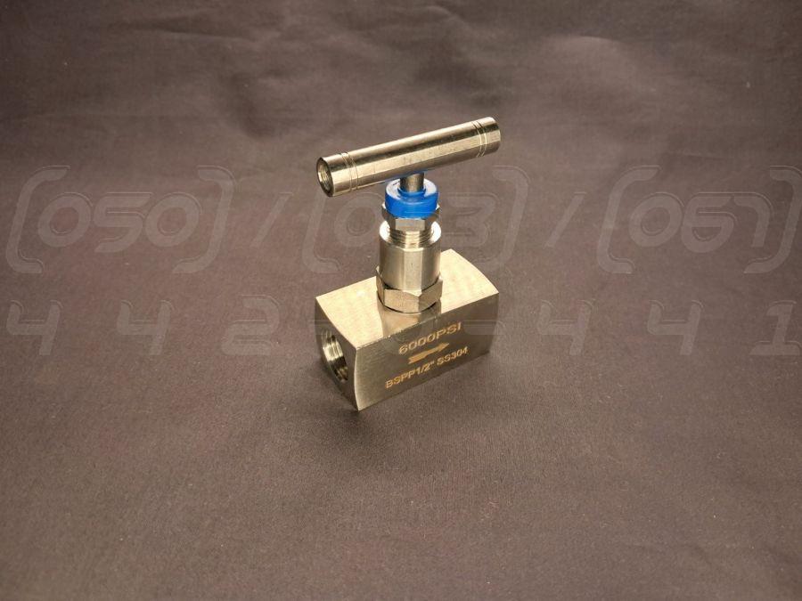 Вентиль голчастий муфтовий нержавіючий DN15 (1/2"), н/ж сталь AISI304, Ру400 (6000PSI), до 150°C, різьба BSPP