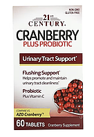 Cranberry Plus Probiotic - 60 таблеток - 21st Century (Клюква с добавлением пробиотика 21 Сенчури)