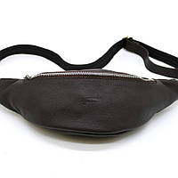 Поясная кожаная сумка средняя с фастексом, коричневая кожа TARWA FC-3005-4lx Отличное качество