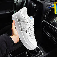 Чоловічі кросівки Nike Air Force 1 LX Chrome Swooshees White білі высокое качество Размер 36(23см)