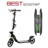 Двоколісний самокат Best Scooter L-22066 Чорно-зелений, фото 10