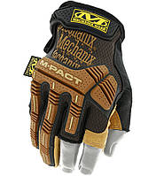 Тактические перчатки Mechanix Leather M-Pact Fingerless Framer, Коричневий, S