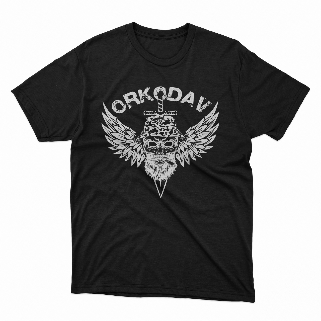 Футболка чорна патріотична чоловіча з написом ORKODAV