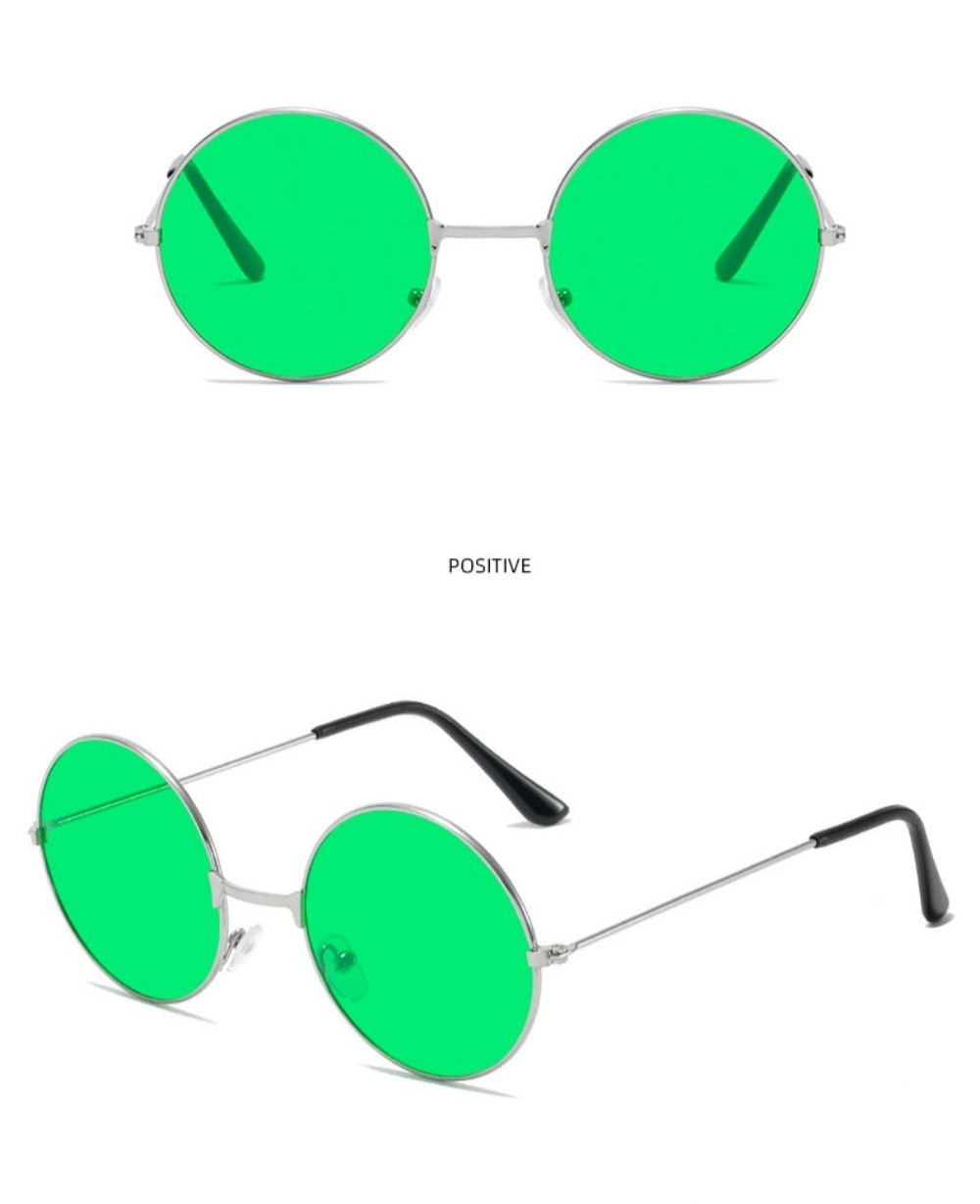 Круглі іміджеві окуляри сонцезахисні вінтажні  зелені