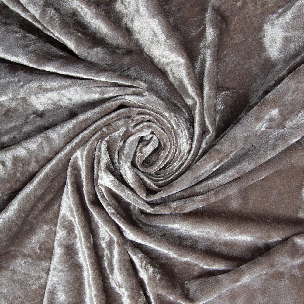 Тканина Оксамит Li V-41 беж/сірий