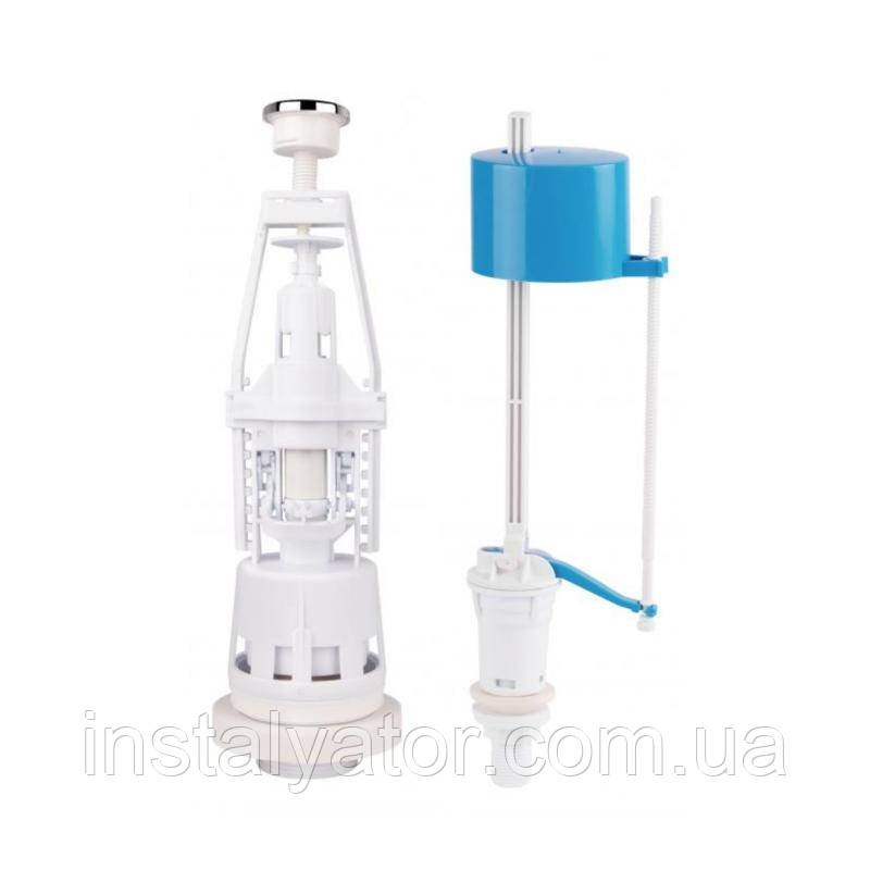 Lidz (WHI) 60 02 K001 04 Комплект арматура з клапаном нижнього подавання 1/2, хром кнопка