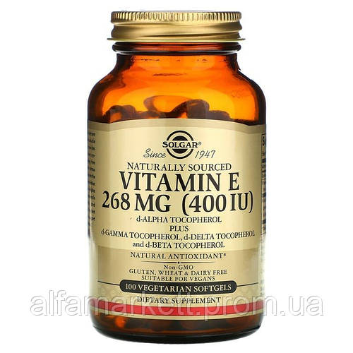 Купить Витамин Е Vitamin E Solgar натуральный 268 мг 400 МЕ 100 ...