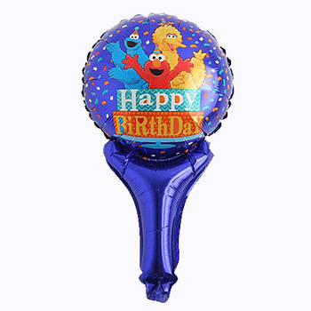 Кулька з надувною ручкою Happy Birthday (мапет)