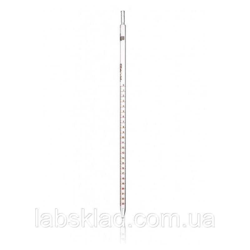 Піпетка мірна з градуюванням класу точності 1 V=100 мл повний злив Technosklo, фото 1