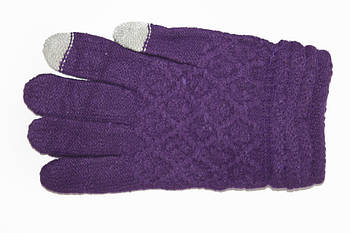 Жіночі сенсорні рукавички В'язання Фіолетові