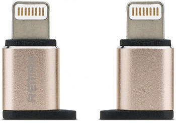 Перехідник Visual RA-USB2 microUSB(F) to Lightning(M) Gold Remax 340906