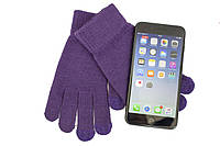Трикотажные перчатки Корона вязаные Сенсорные7076-5 фиолетовый