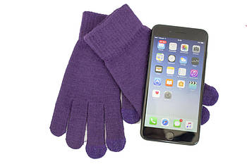 Трикотажні рукавички Корона в'язані Сенсорные7076-5 фіолетовий