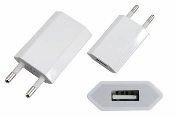 Перехідник адаптер плоский СЗУ для USB 9209 білий