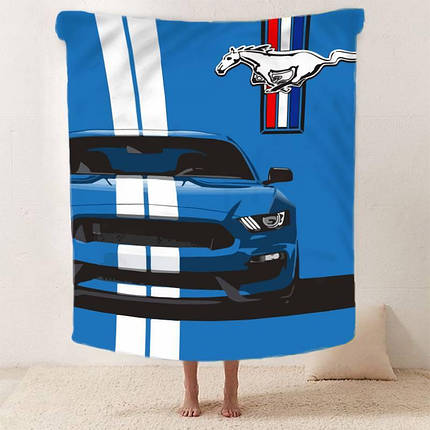 Плед 3D Синій Ford Mustang 2599_B 12433 135х160 см ID 4571694, фото 3