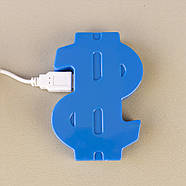 Хаб USB Долар розгалужувач (синій), фото 5