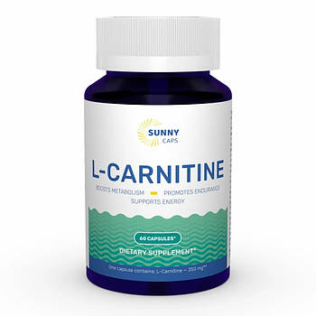 Жироспалювач Sunny Caps L-Carnitine 250 mg, 60 капсул