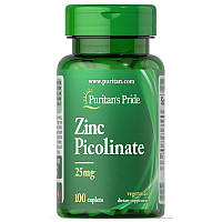 Витамины и минералы Puritan's Pride Zinc Picolinate 25 mg, 100 каплет