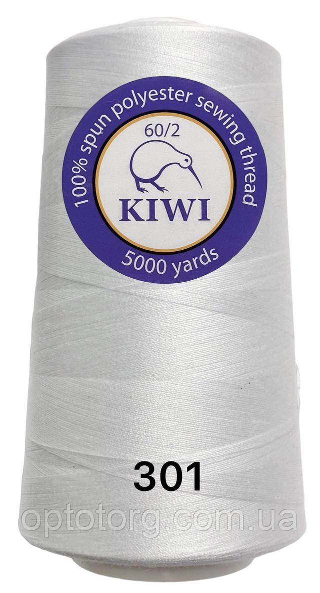 Швейні нитки №301 60/2 поліестер Kiwi (Ківі) 5000ярдів конус
