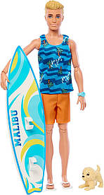 Лялька Barbie Ken Серфер з дошкою для серфінгу блондин HPT50