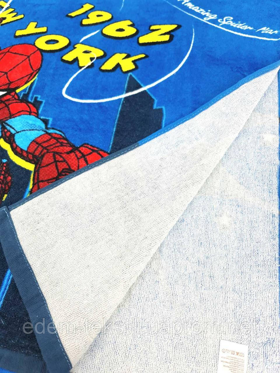 Детское полотенце пончо Спайдермен Человек Паук, Синий, 60х60 - фото 3 - id-p1890217476