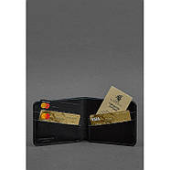 Чоловіче шкіряне портмоне 4.1 (4 кишені) вугільно-чорне, фото 2