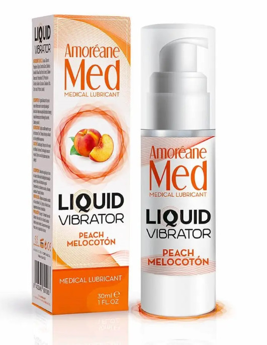 Стимулюючий лубрикант від Amoreane Med: Liquid vibrator - Peach (рідкий вібратор), 30 ml