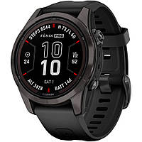 Смарт-часы Garmin Fenix 7S Pro Sapphire Solar Edition 42 mm Carbon Gray DLC Titanium with Black Band