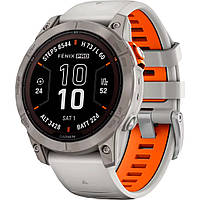 Смарт-часы Garmin Fenix 7X Pro Sapphire Solar Edition 51mm Titanium with Fog Gray/Ember Orange Band