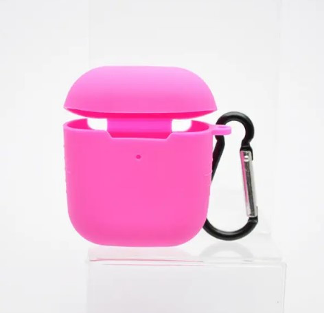 Чохол накладка Silicon Case Slim для Airpods 1/2 Neon Pink