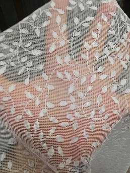 Тюль біла жакардова з візерунком