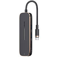 Уцінка Перехідник HUB Usams US-SJ575 6in1 Multifunctional (Type-C to 2USB+Type-C+Micro SD+SD+HDMI)