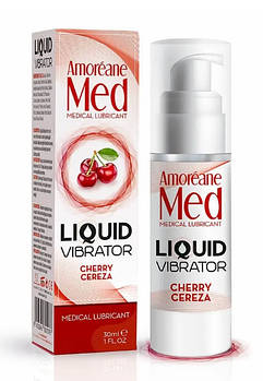 Стимулюючий лубрикант від Amoreane Med: Liquid vibrator - Cherry (рідкий вібратор), 30 ml