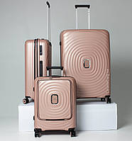 Комплект чемоданов Франция ультролёгкий полипропилен 3 шт (L M S) пудра Snowball 35203