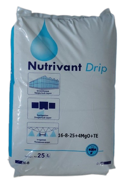 Добриво НУТРІВАНТ Дріп 16-8-25+4MgO+ТЕ, 25 кг, фото 1