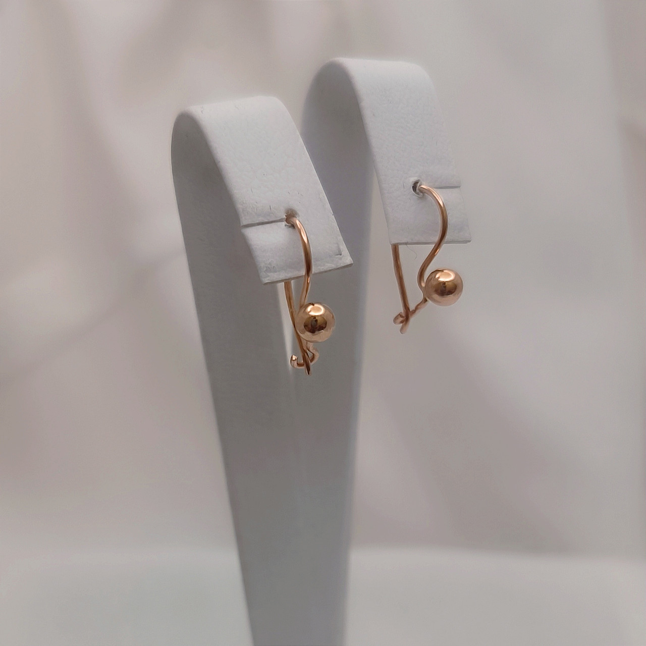 Золоті сережки 585 проби, дитячі золоті сережки, золотые серьги недорого золотые серьги с шариками, фото 1