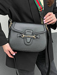 Жіноча сумка Гуччі чорна Gucci Lady Web Total Black