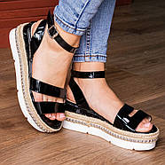 Жіночі стильні сандалі на танкетці Fashion Pepita 1043 36 розмір 23 см Чорний, фото 3