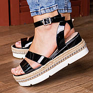 Жіночі стильні сандалі на танкетці Fashion Pepita 1043 36 розмір 23 см Чорний, фото 4