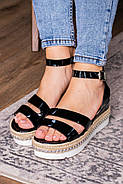 Жіночі стильні сандалі на танкетці Fashion Pepita 1043 36 розмір 23 см Чорний, фото 6
