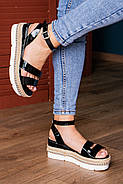 Жіночі стильні сандалі на танкетці Fashion Pepita 1043 36 розмір 23 см Чорний, фото 7