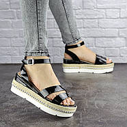 Жіночі стильні сандалі на танкетці Fashion Pepita 1043 36 розмір 23 см Чорний, фото 9