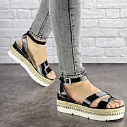 Жіночі стильні сандалі на танкетці Fashion Pepita 1043 36 розмір 23 см Чорний, фото 10