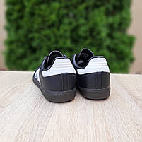 Чоловічі кросівки чорні весна з білим Adidas Samba. Чорні з білим кеди весна літо чоловічі Адідас Самба, фото 4
